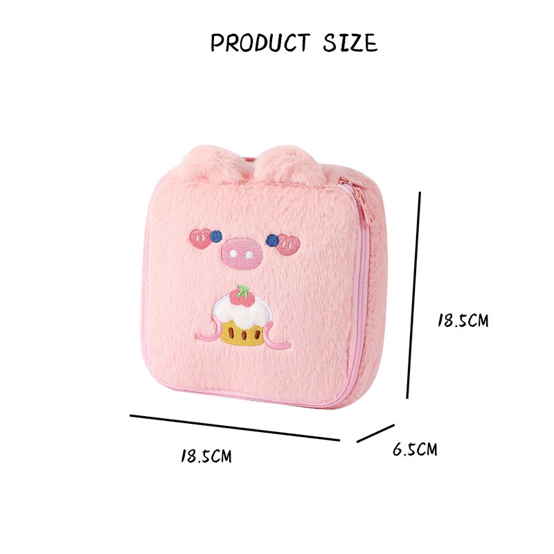 One Túi Đựng Mỹ Phẩm Hình Vuông Cỡ Lớn Họa Tiết Tai Thỏ Xinh Xắn