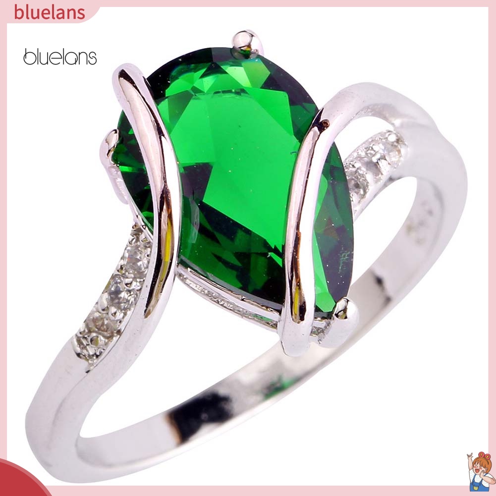 Nhẫn Đính Đá Hình Giọt Nước Thời Trang Cho Nữ