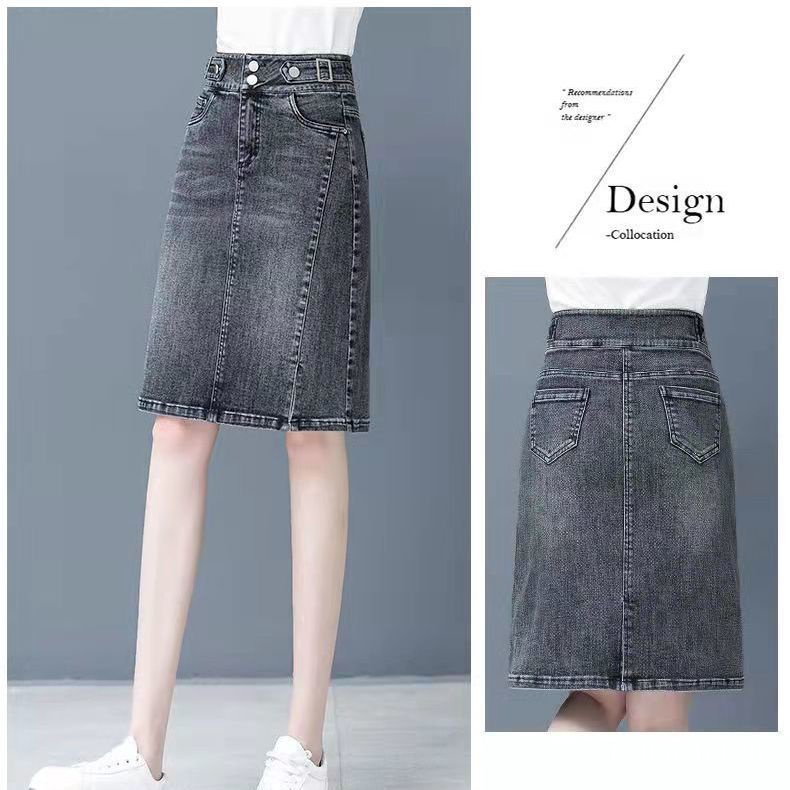 Chân Váy Jeans Chữ A Lưng Cao Thời Trang Cho Nữ