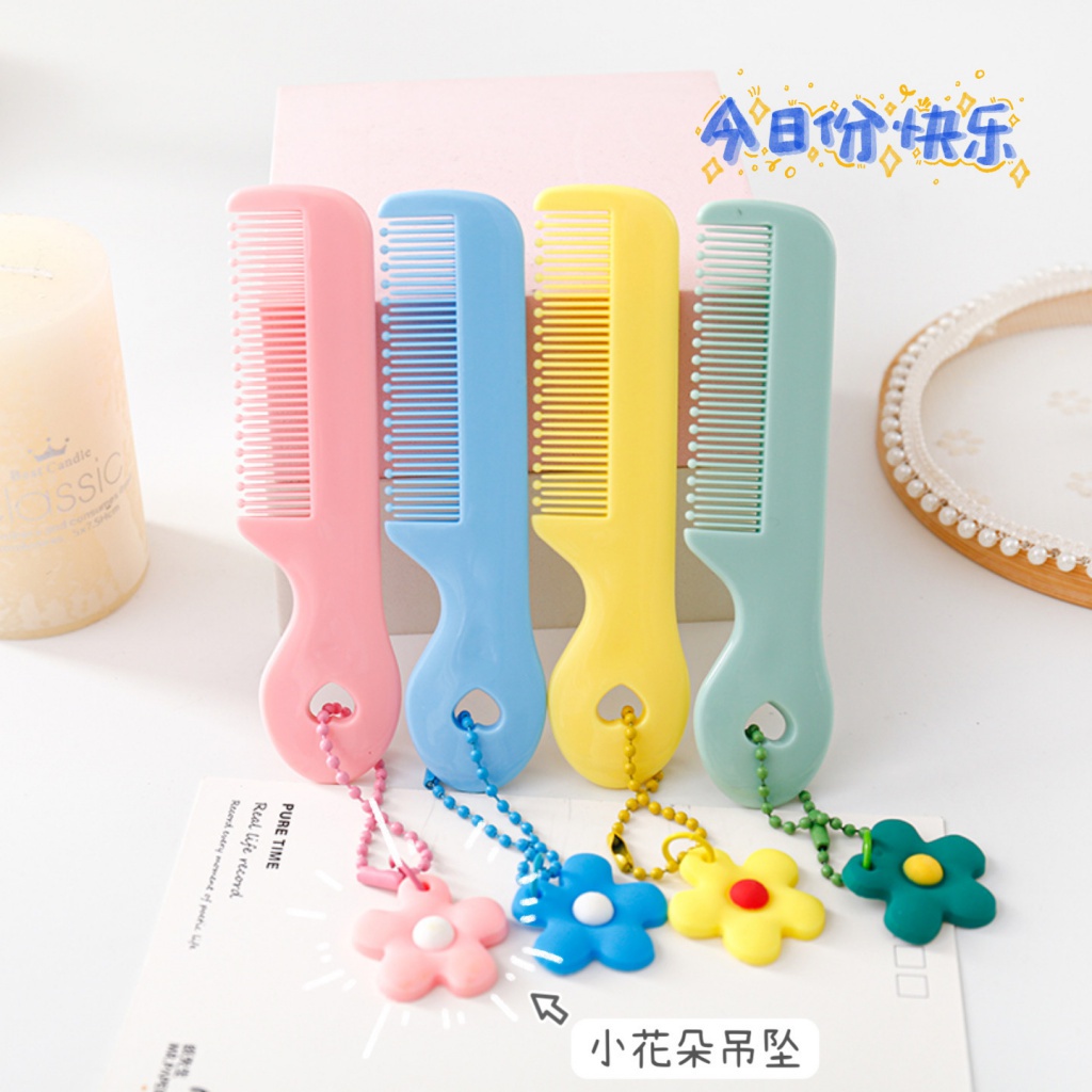 Lược Chải Tóc Mái Tròn Mini Di Động Họa Tiết Hoạt Hình Dễ Thương Cho Bé Gái