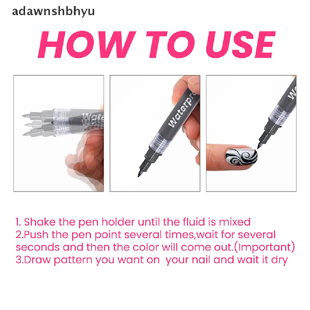 Set 4 Bút Chì Vẽ Trang Trí Móng Tay Nghệ Thuật Chống Thấm Nước