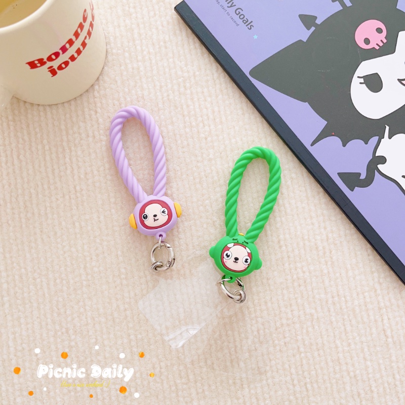 Dây Đeo Điện Thoại Bằng Silicon Họa Tiết Hoạt Hình Dễ Thương