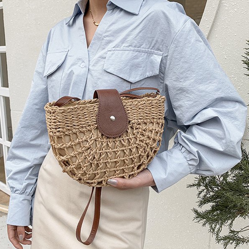 Túi cói Bằng Rơm Phong Cách Phương Tây Dễ Phối Đồ Cho Nữ