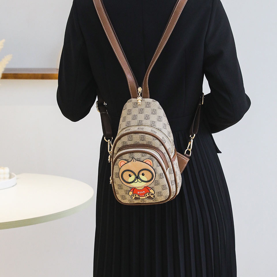 Túi đeo ngực cặp đôi thời trang Họa tiết hoạt hình Túi đeo vai đơn nam nữ