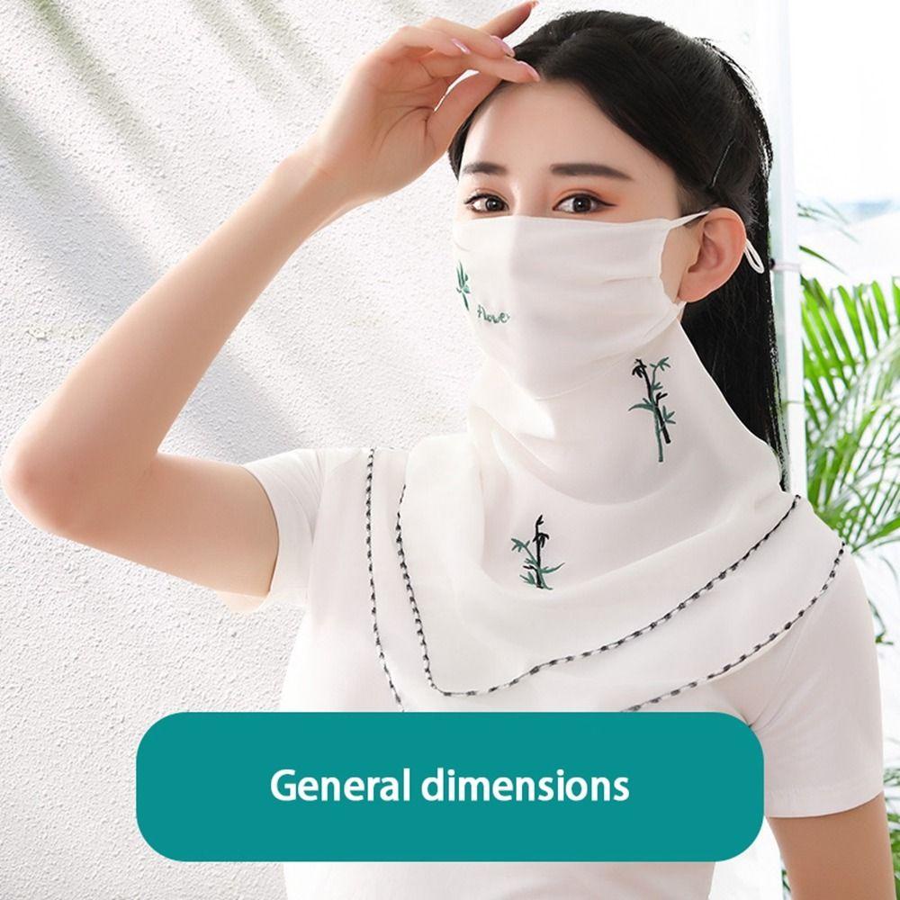 Healmeyou Khăn Choàng Cổ Lụa Lạnh Co Giãn Che Mặt Chống Nắng Tia uv Thêu Họa Tiết Thời Trang Mùa Hè Cho Nam Và Nữ