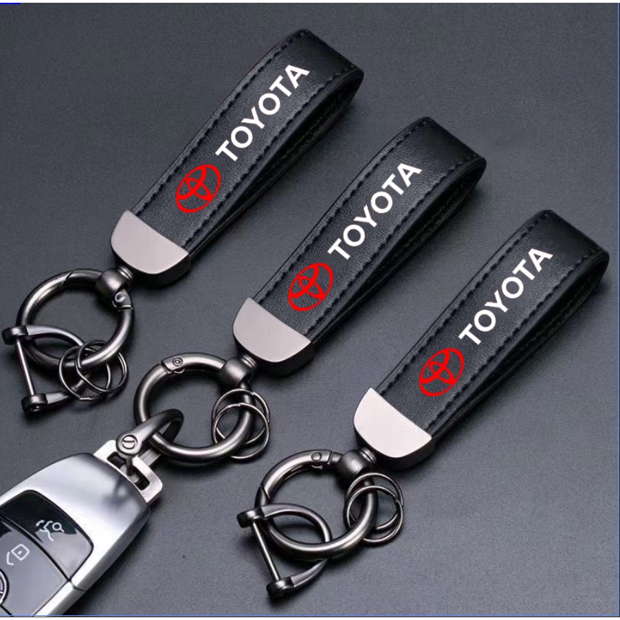 Móc Khóa Da Và Kim Loại In Logo Xe Hơi Thể Thao Toyota GR Sport GR Gazoo Racing TRD