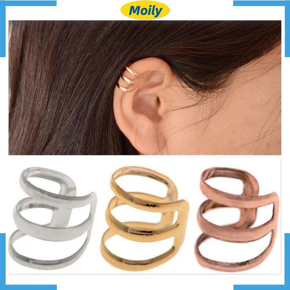 Bộ 1/2 cái khuyên kẹp vành tai phong cách cá tính cho nữ