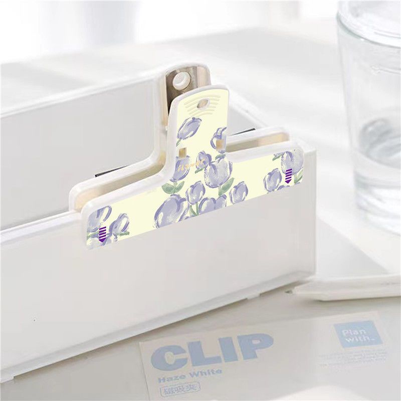 Kẹp Giấy Note Từ Tính Hình Hoa Tulip Màu Tím Đuôi Dài