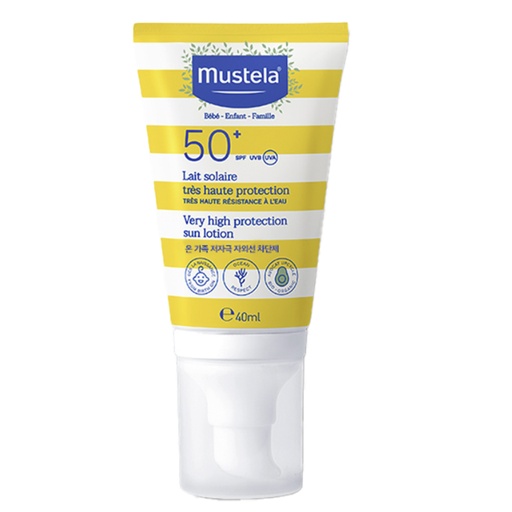 Very high protection sun lotion, baby sunscreen, kids sunscreen, fragrance free, SPF 50+, 40ml, 100ml