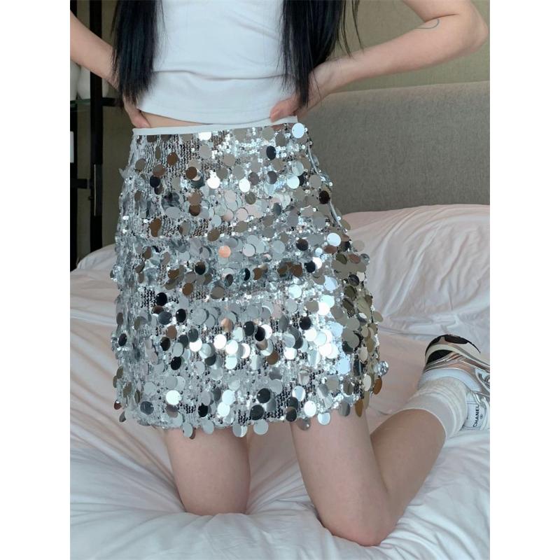 Chân Váy Bút Chì Y2K Đính Kim Sa Lấp Lánh Thời Trang