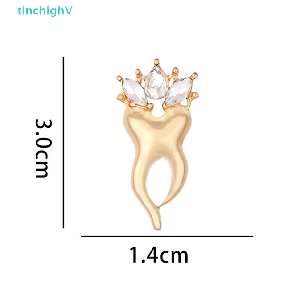 [TinchighV] Ghim Cài Áo Hình Răng Kim Cương Giả Bằng Kim Loại Trang Trí Ba Lô / Túi Xách [Mới]