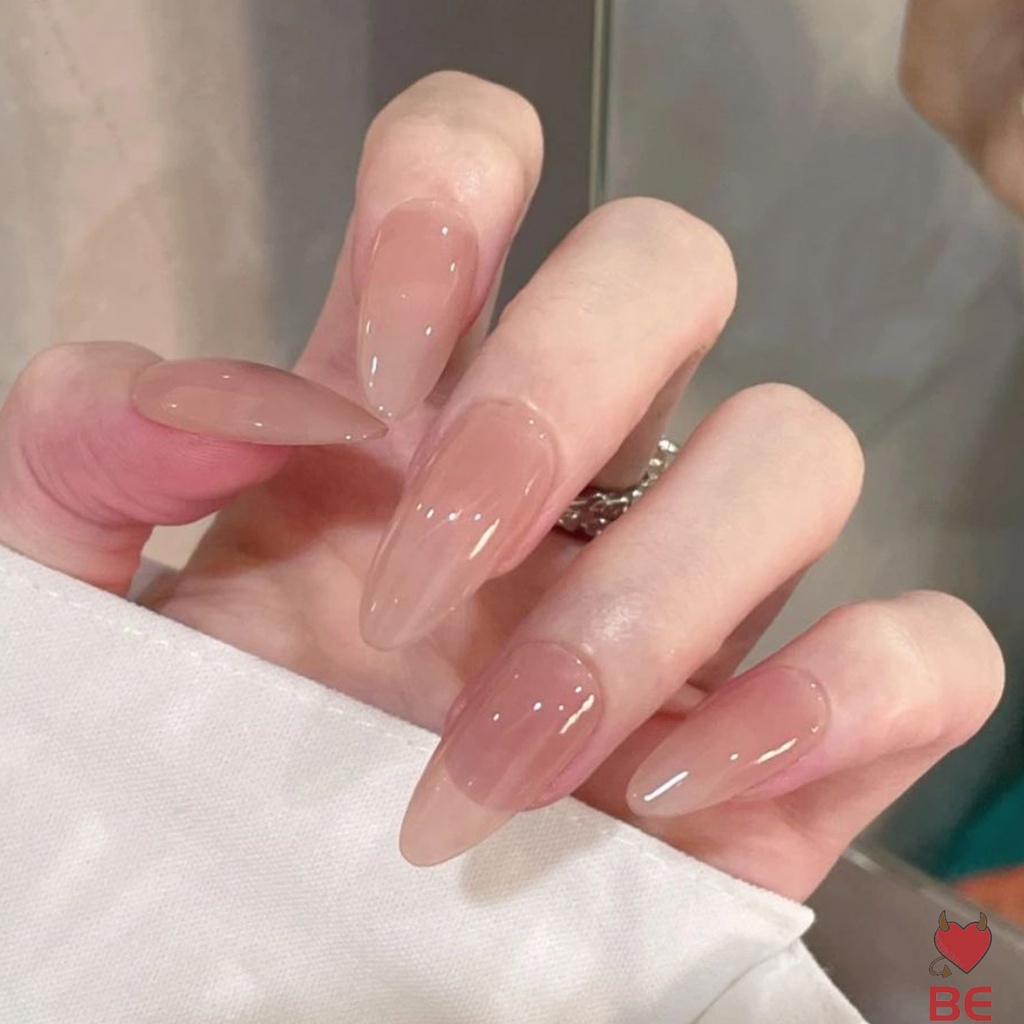 Bộ móng tay giả YADORNOS dáng dài màu trơn không gây kích ứng chuyên dụng cho salon