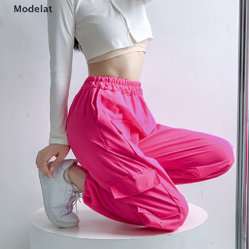 Mfc Quần Jogger Dáng Rộng Màu Trơn Eo Vừa Phối Dây Rút Thời Trang Đường Phố Cá Tính Cho Nữ