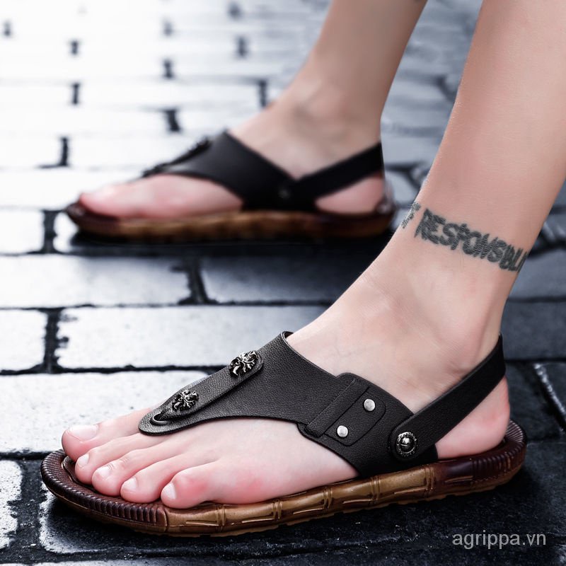 Dép Sandal Chống Trượt Phong Cách Hàn Quốc Thời Trang Mùa Hè Cho Nam