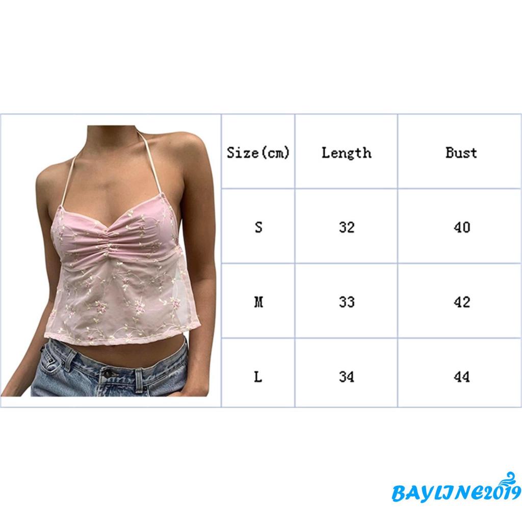 Áo Croptop Không Tay Hở Lưng Thêu Hoa Thời Trang Đường Phố Mùa Hè Cho Nữ