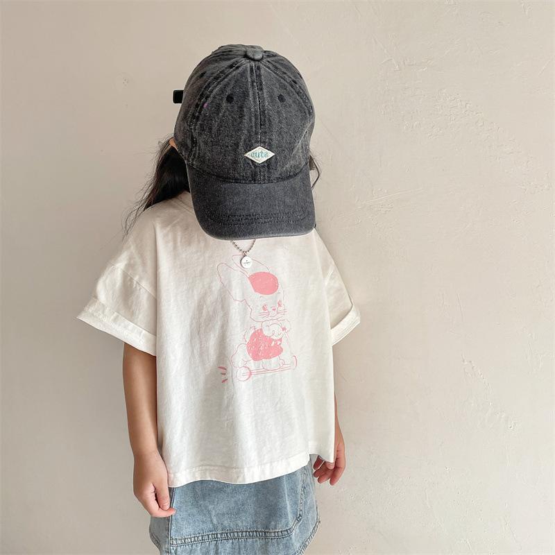 Áo thun cotton họa tiết chú mèo dễ thương cho bé