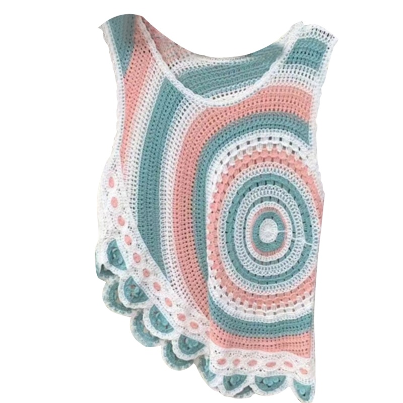 Áo Sweater Dệt Kim Không Tay Dáng Ôm Phong Cách Bohemian Thời Trang Mùa Hè