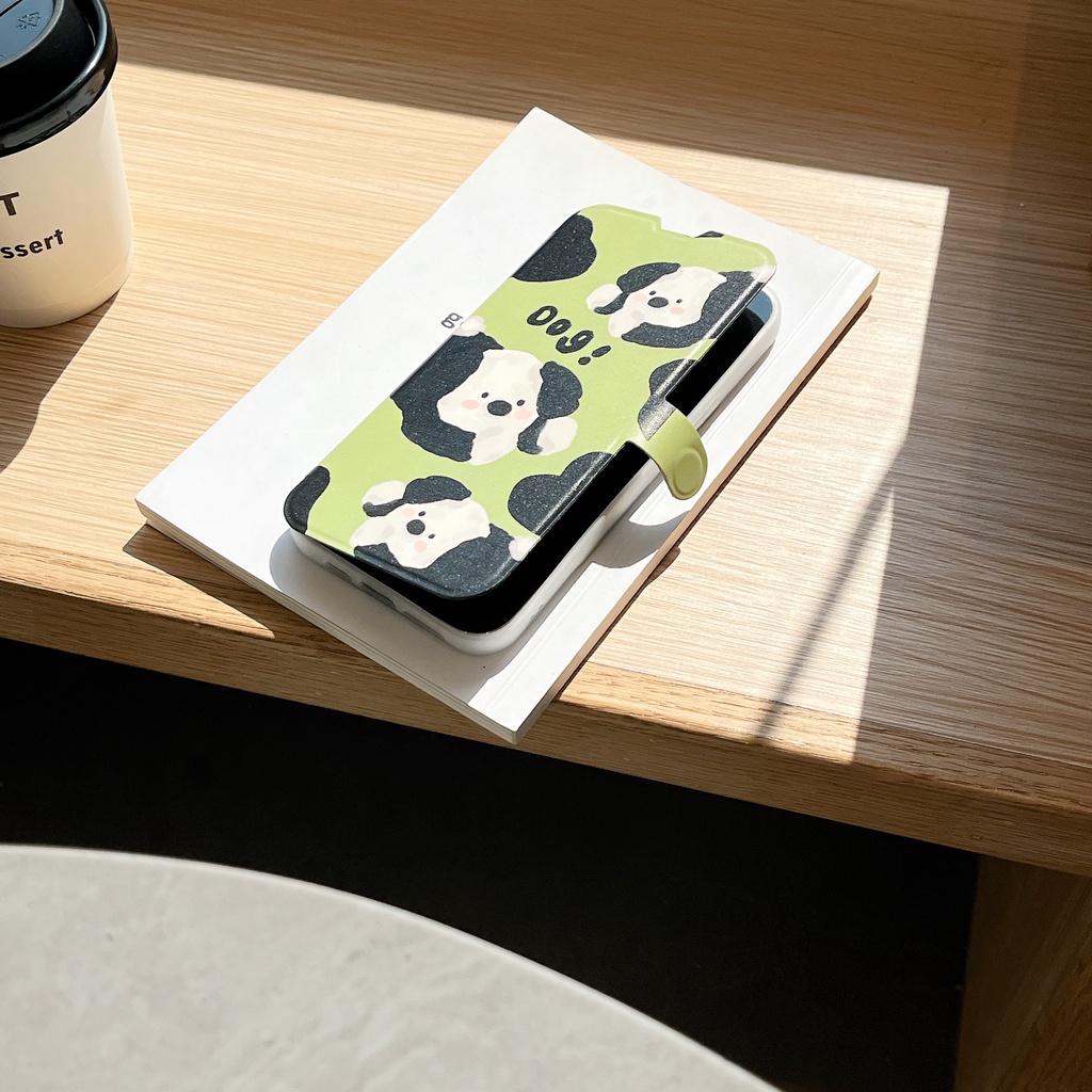 Bao Da Điện Thoại Nắp Lật Bằng Silicon Chống Sốc Họa Tiết Chú Chó Hoạt Hình Cho iPhone 14 13 12 11 PRO MAX Ốp