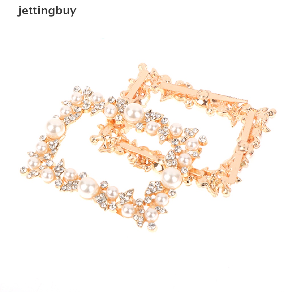 1 Kẹp Kim Loại Đính Đá Và Ngọc Trai Trang Trí Giày Cao Gót