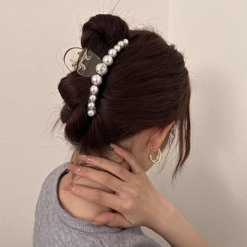 Kẹp Tóc Nơ Đính Ngọc Trai Cao Cấp Oversize Phong Cách Hàn Quốc Mới 2023