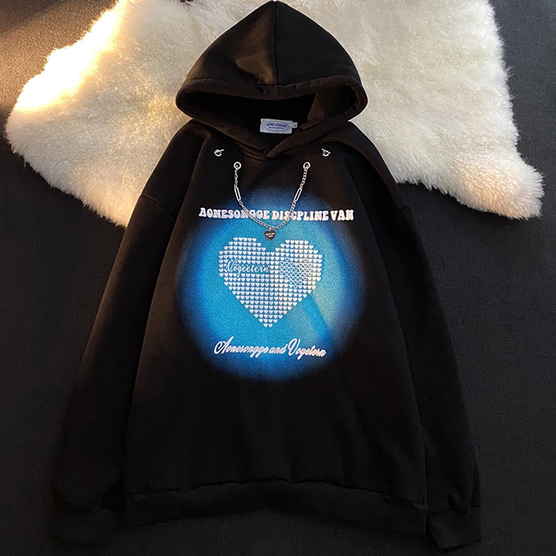 Hàng Có Sẵn Áo Hoodie Unisex Oversize Phong Cách Hàn Quốc