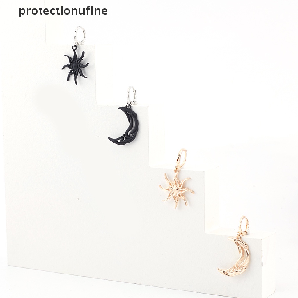 Khuyên Tai PR3VN Hình Mặt Trời Mặt Trăng Cách Điệu Thời Trang Cho Nữ