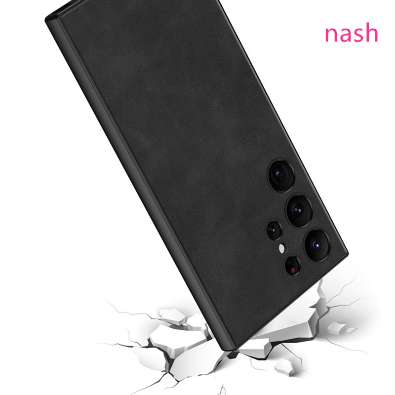 Ốp Điện Thoại Da Nam Châm Mạ Màu Trơn Chống Sốc Bảo Vệ Lens Cho Samsung Galaxy S23 Ultra S23 +