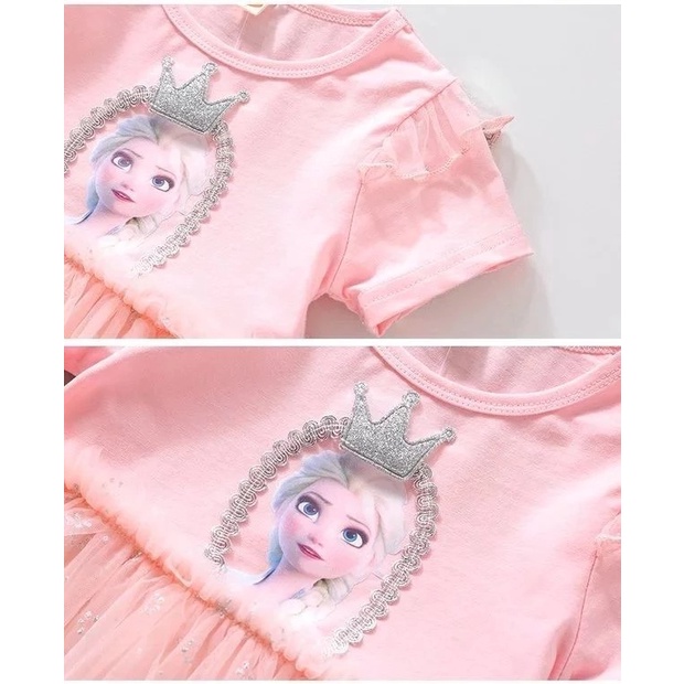 Đầm Công Chúa Elsa Đính Kim Sa Lấp Lánh