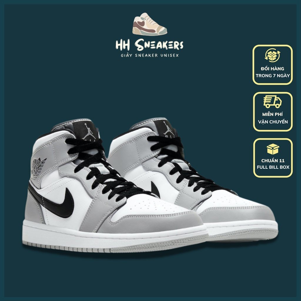 Giày thể thao nam nữ Jordan cao cổ - Giày Jordan JD1 cổ cao màu ghi xám nam nữ chuẩn SC Full Box