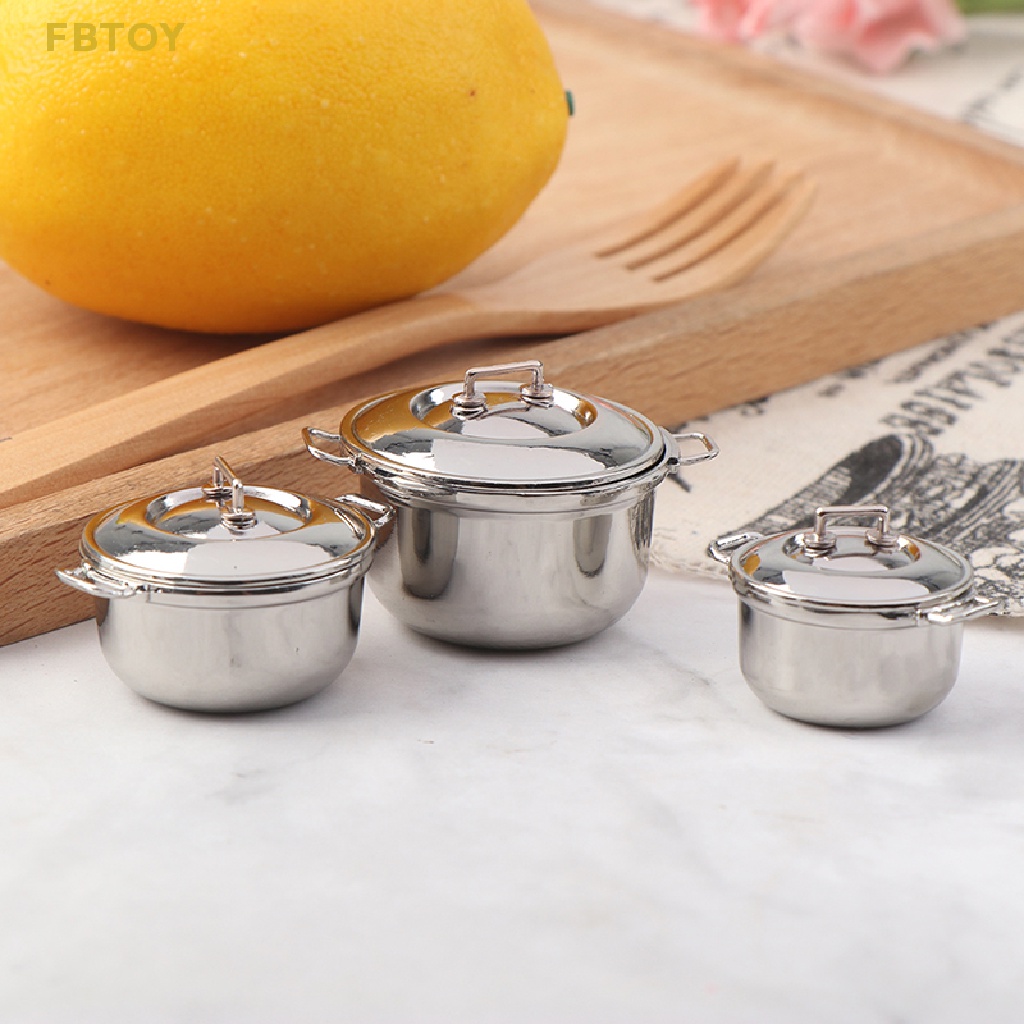 Nồi Hầm Bằng Thép Không Gỉ 1 / 12 Cho Nhà Búp Bê