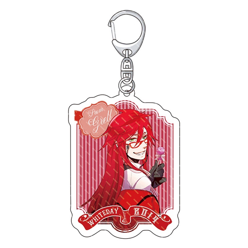 Móc Khóa Hình Nhân Vật Anime Hắc Quản Gia Màu Đen Bằng Acrylic Dễ Thương
