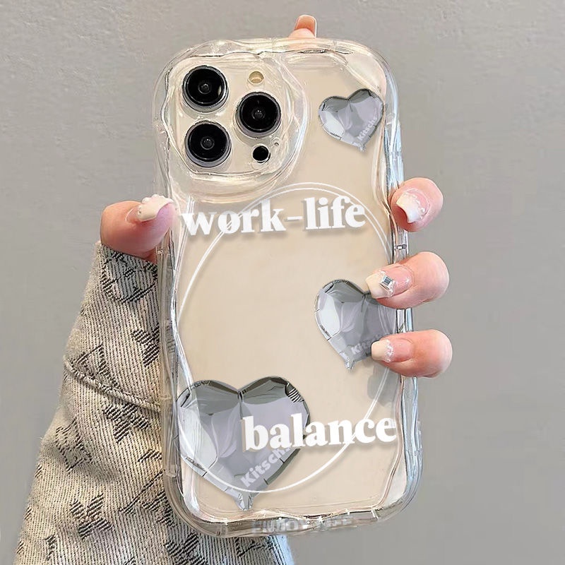 ✅Ốp Điện Thoại Mềm Trong Suốt Chống Sốc In Hình Trái Tim Cho iPhone14 / 13promax 12 / 11 7 / 8p xs / r