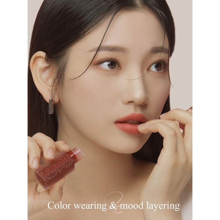 BLACK ROUGE Son Môi Màu Đen Bóng Lâu Trôi Dưỡng Ẩm Phong Cách Hàn Quốc