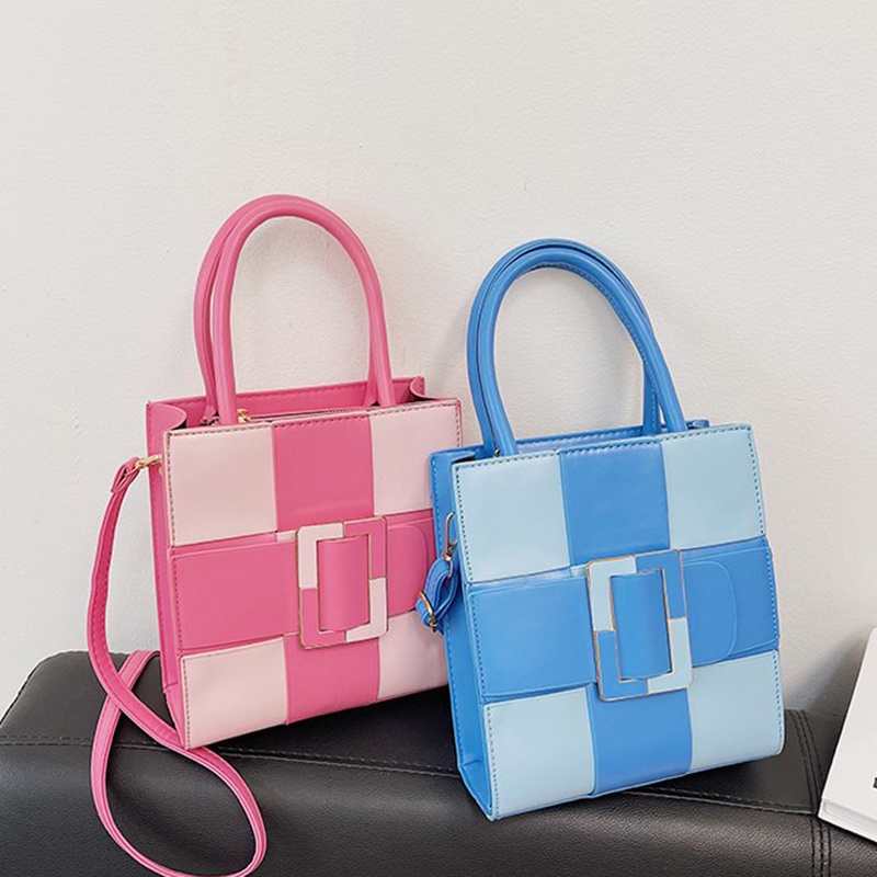 Túi Đeo Vai Họa Tiết Kẻ Sọc Màu Sắc Tương Phản Phong Cách Cổ Điển Thời Trang Cho Nữ