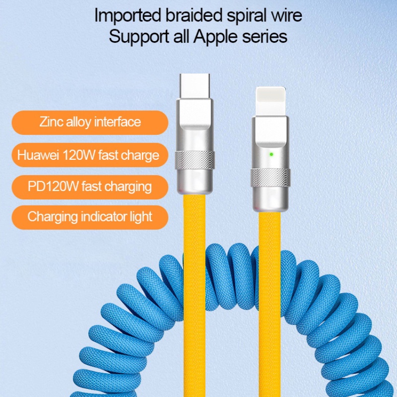 Dây Cáp Sạc Nhanh 3A PD Bằng Hợp Kim Nhôm Dài 2m Tiện Dụng Cho Samsung Galaxy iPhone OPPO Xiaomi Huawei