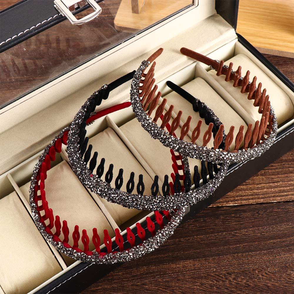 Băng Đô Cài Tóc Chống Trượt Có Răng Thiết Kế Ngọt Ngào Thanh Lịch Cho Nữ