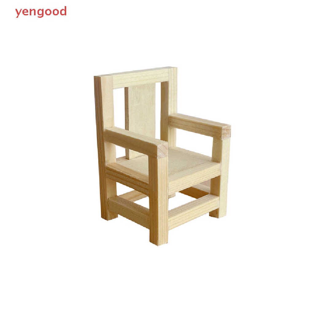 (YGD) 1:12 Dollhouse Miniature Chair Armchair Stool Furniture Model Decor Toy Doll House Accessories Kids Pretend Play Toys