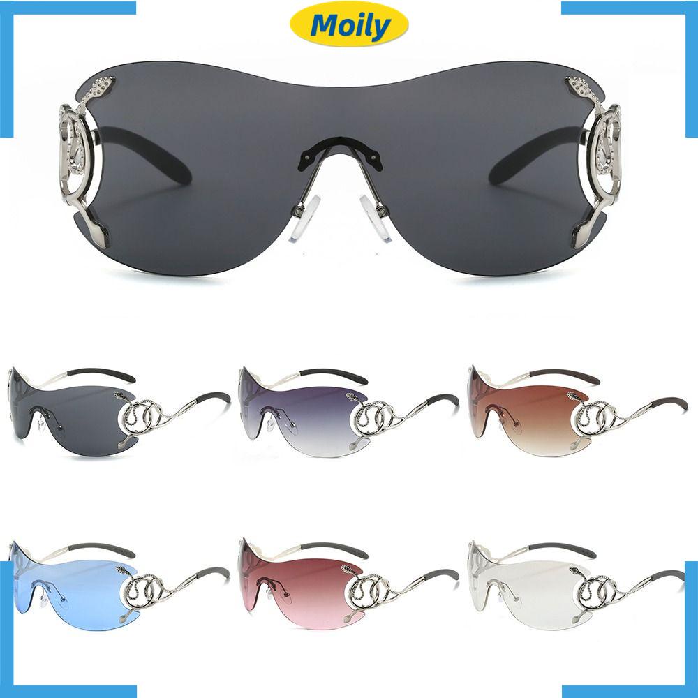 Kính Râm MOILYVN Y2K Không Gọng Họa Tiết Da Rắn Thời Trang Dành Cho Nam Và Nữ