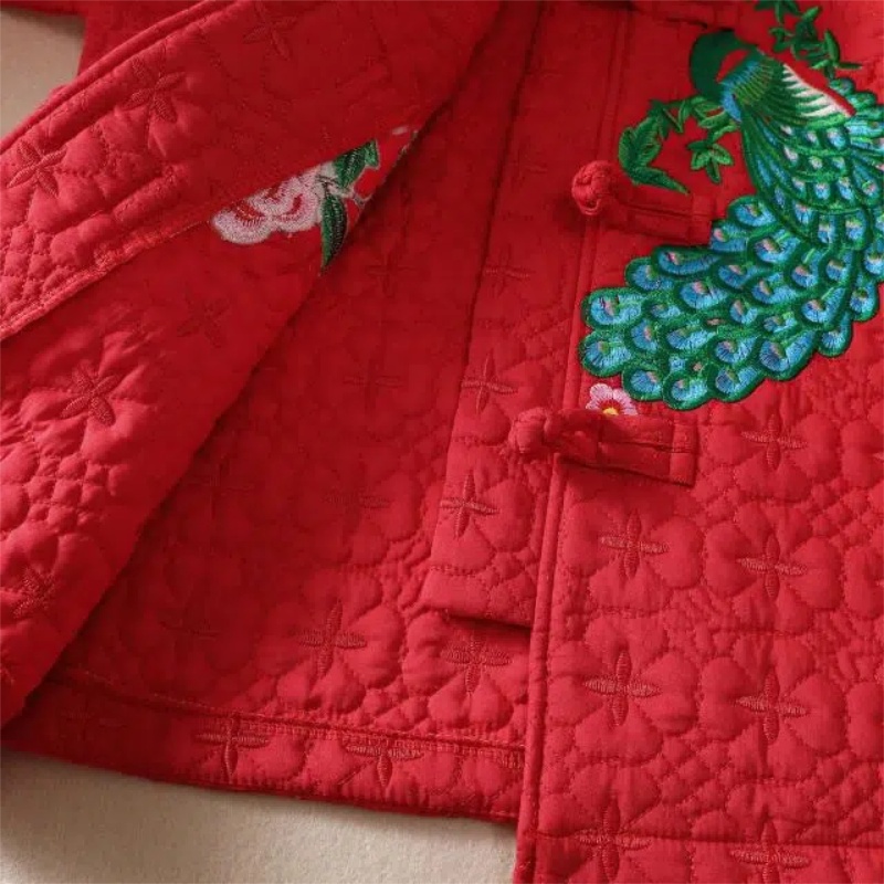 Áo Khoác Cotton Không Tay Thêu Họa Tiết Theo Phong Cách Retro