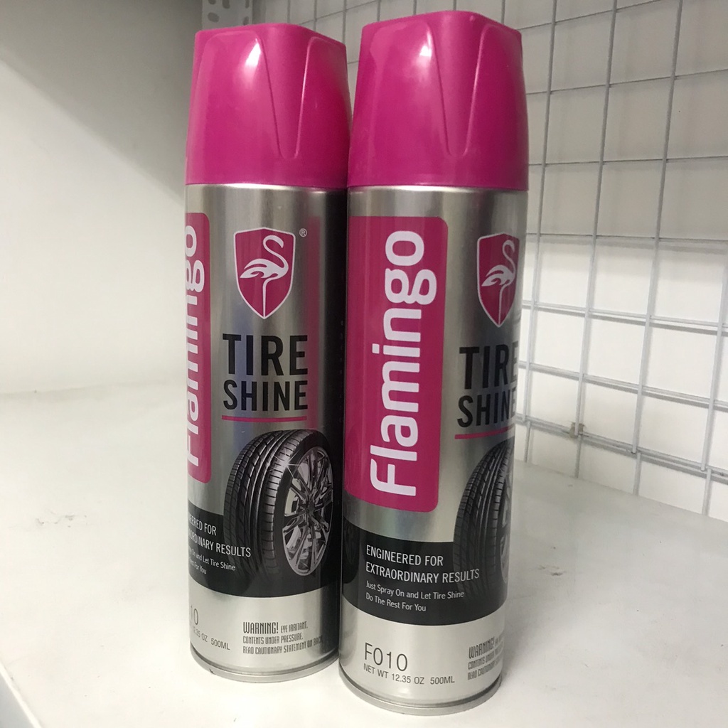 Bình xịt dưỡng bóng vỏ lốp ô tô, phục hồi nhựa đen Flamingo F010 500ml