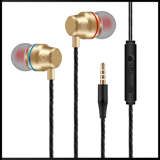 Tai Nghe Thể Thao Nhét Tai Có Dây 3.5mm Giảm Tiếng Ồn