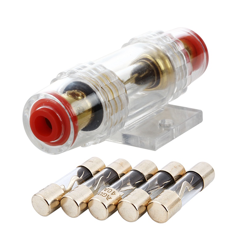 6 Cầu Chì: 1 Giá Đỡ Cầu Chì Khuếch Đại Âm Thanh 4 / 8 Mạ Vàng 80A Và 5 Cầu Chì 40A AGU