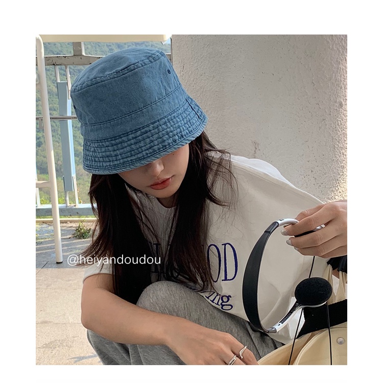 Nón Tai Bèo Vải Jean Phong Cách Hàn Quốc Thời Trang Mùa Hè Cho Nữ