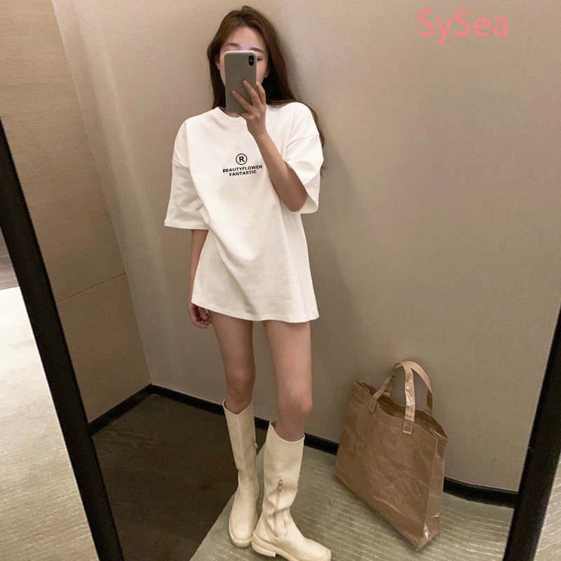 Áo Thun Dáng Rộng Tay Lỡ In Chữ Thời Trang Mùa Hè Cho Nữ