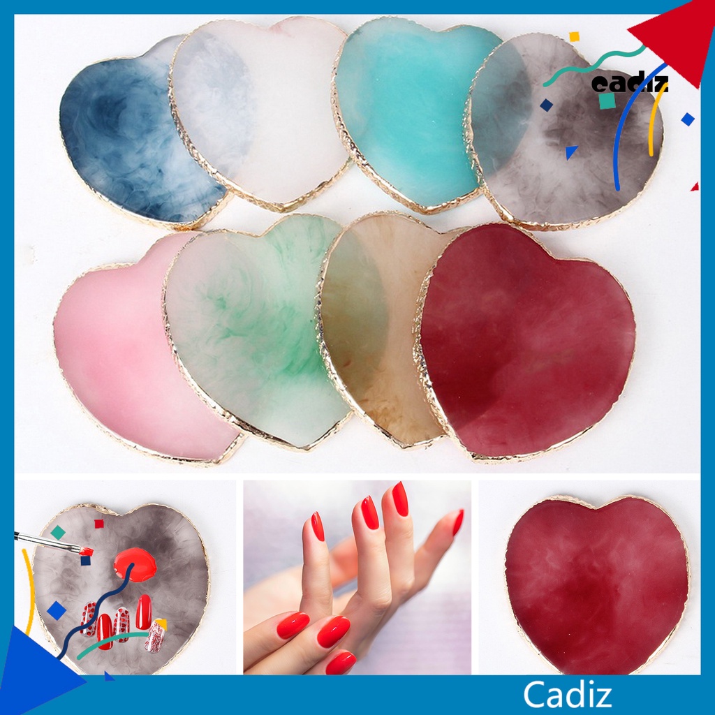 Bảng Pha Màu Vẽ Móng Nghệ Thuật Viền Tròn Trái Tim Phong Cách Nhật Bản