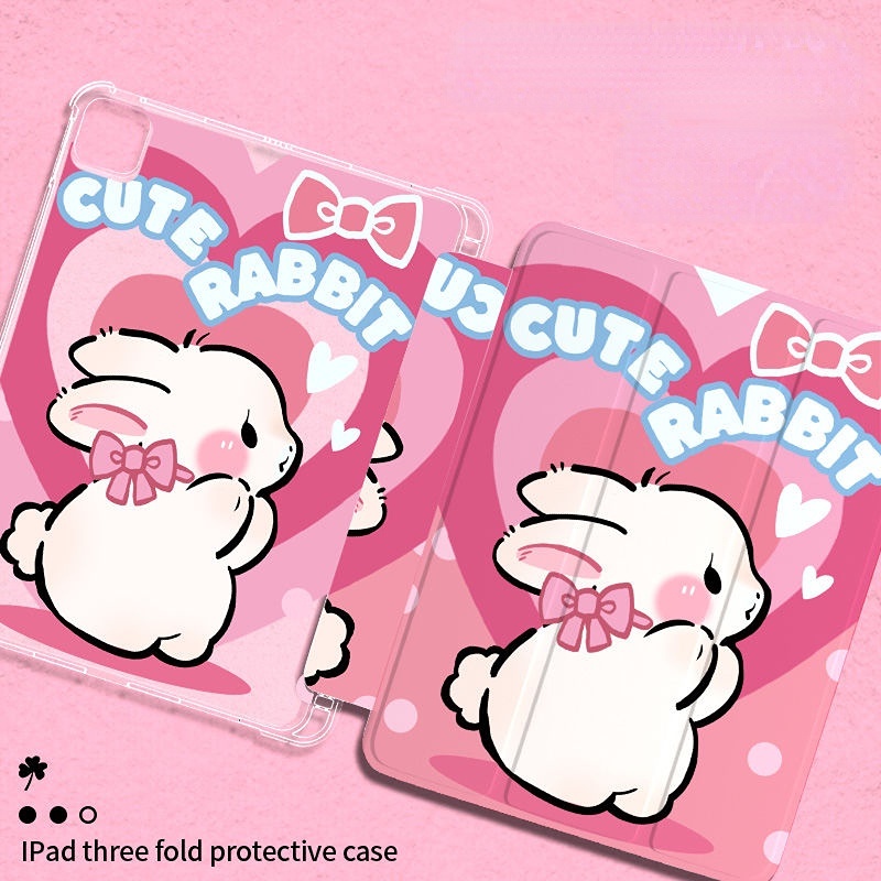 Ốp Máy Tính Bảng TPU Hình Thỏ Cho iPad 7th / 8th / 9th gen 10.2 10.5 Air3 / iPad 9.7gen5 / 6 iPad Pro11 2020 / 2021 air4 / 510.9 mini 4 5 mini6 Giá Đỡ
