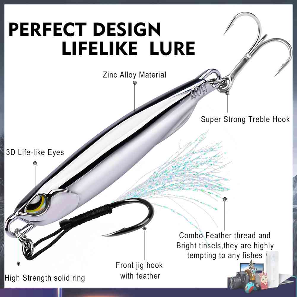 Mồi Câu Cá Giả Bằng Sắt Mạ Điện Tiện Dụng