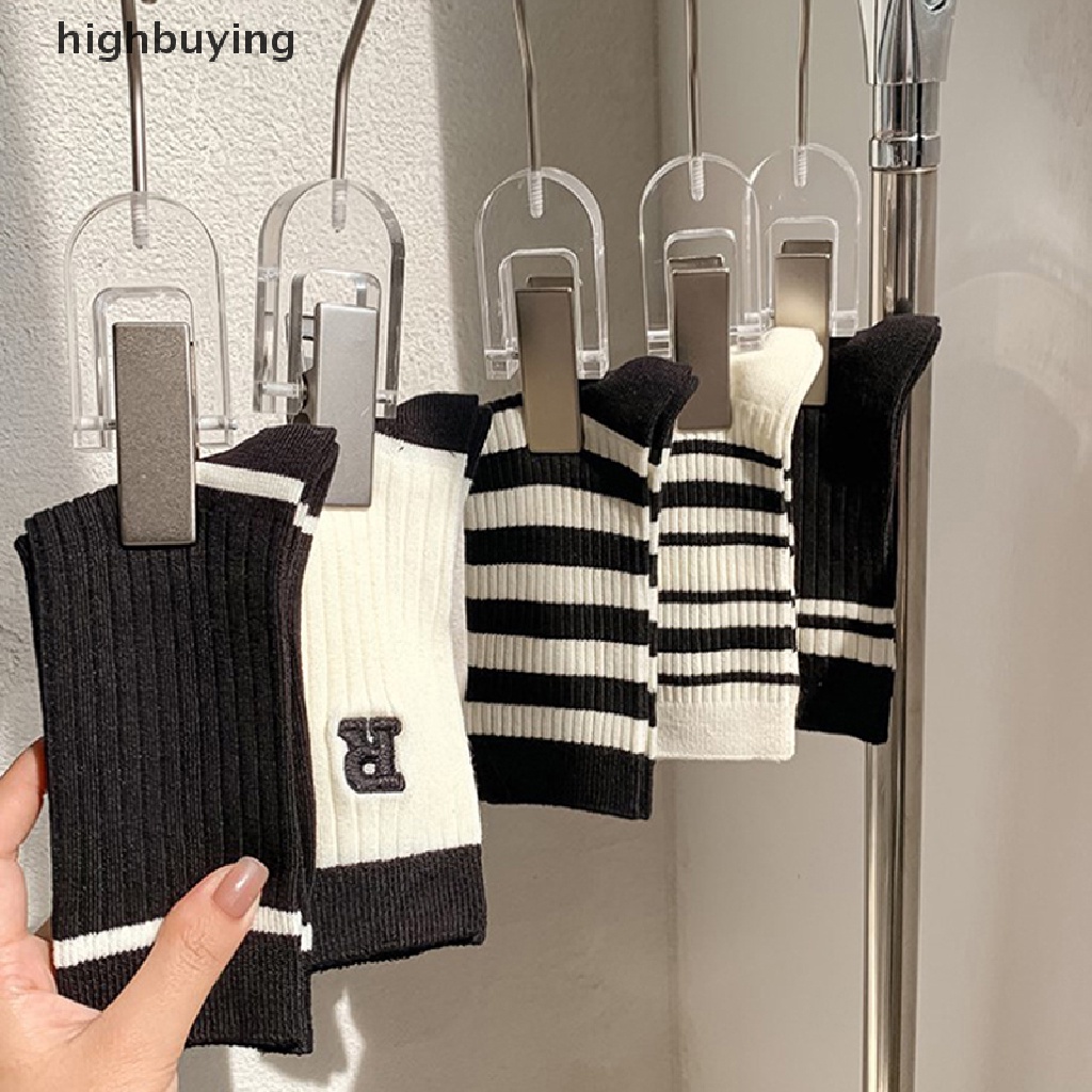 Đôi Vớ Cotton Thoáng Khí Thêu Chữ Đơn Giản Xinh Xắn Cho Nữ