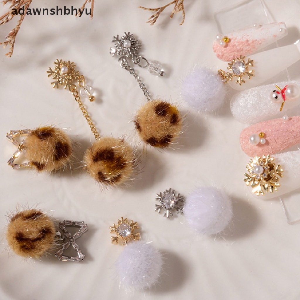 1 Hộp Phụ Kiện Trang Trí Móng Tay 3D Gắn Bóng Lông Mềm Mại