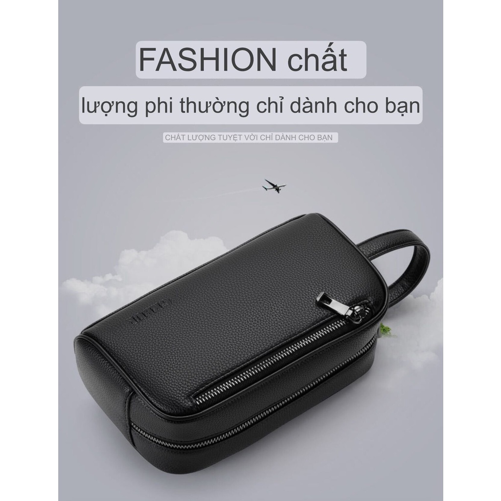 Ví Cầm Tay Nam San Leather,Clutch Cầm Tay Dạng Hộp S7206